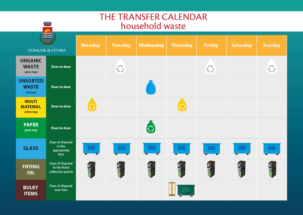 waste transfer calendar
